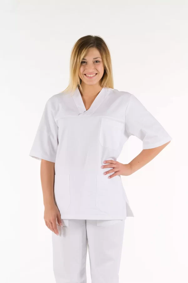 UNISEX ‘V’ Tunic White - Image 8