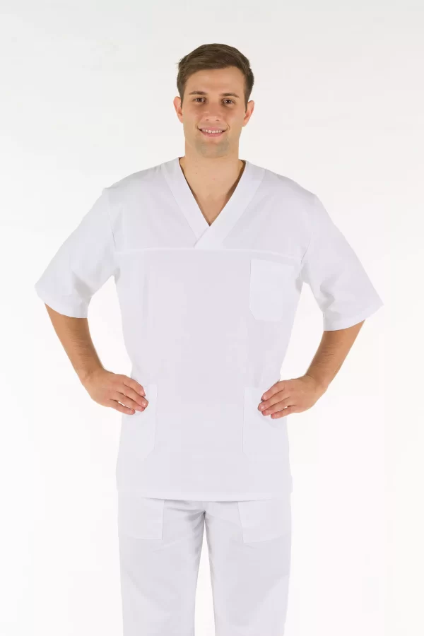 UNISEX ‘V’ Tunic White - Image 3