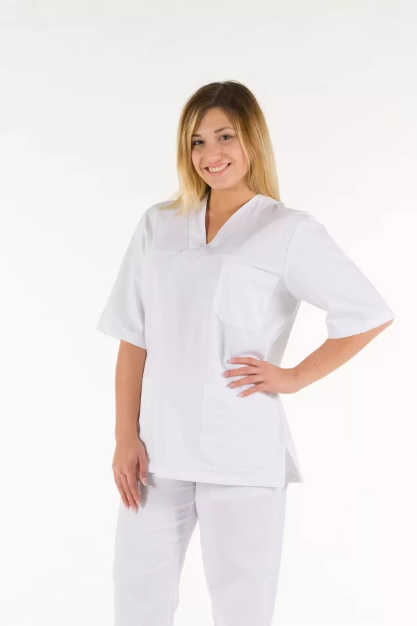 UNISEX ‘V’ Tunic White