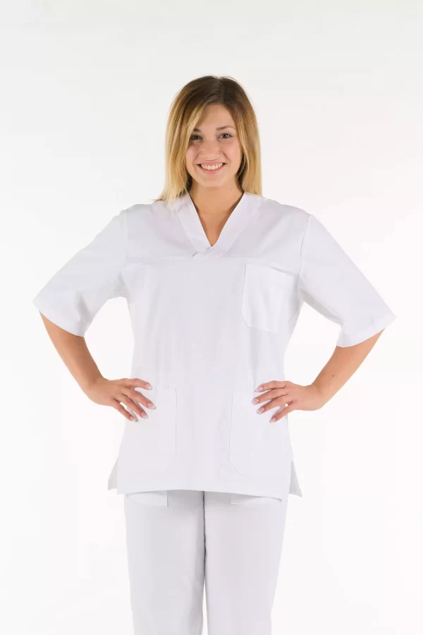 UNISEX ‘V’ Tunic White - Image 10