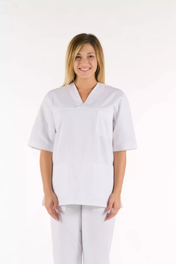 UNISEX ‘V’ Tunic White - Image 9