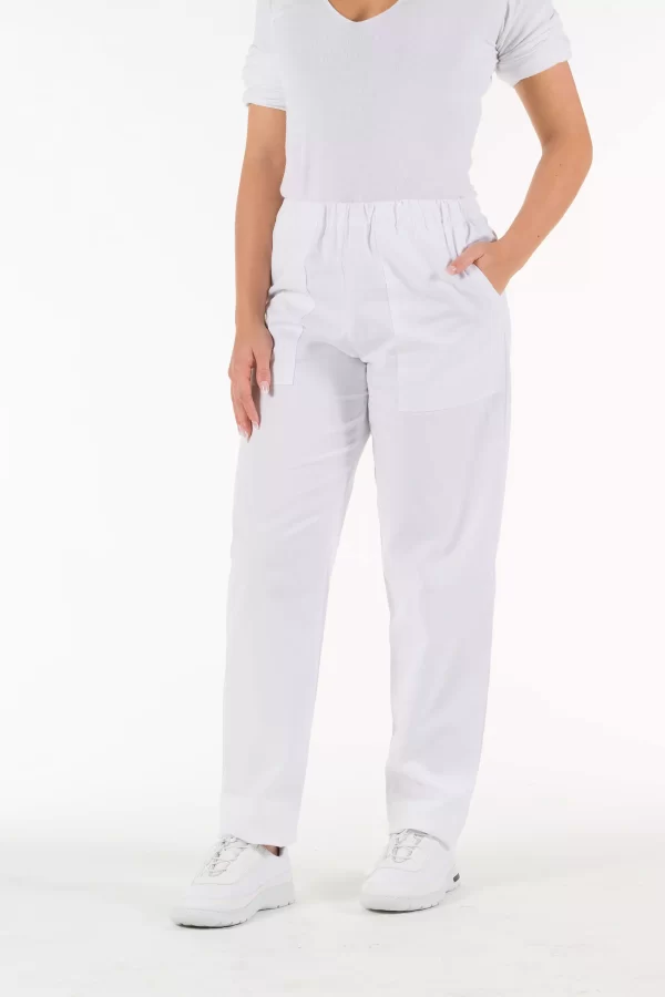 Pantalone UNISEX in 100% cotone Bianco - immagine 8