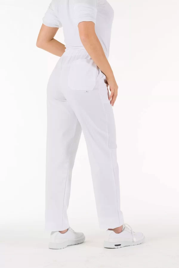 Pantalone UNISEX in 100% cotone Bianco - immagine 3