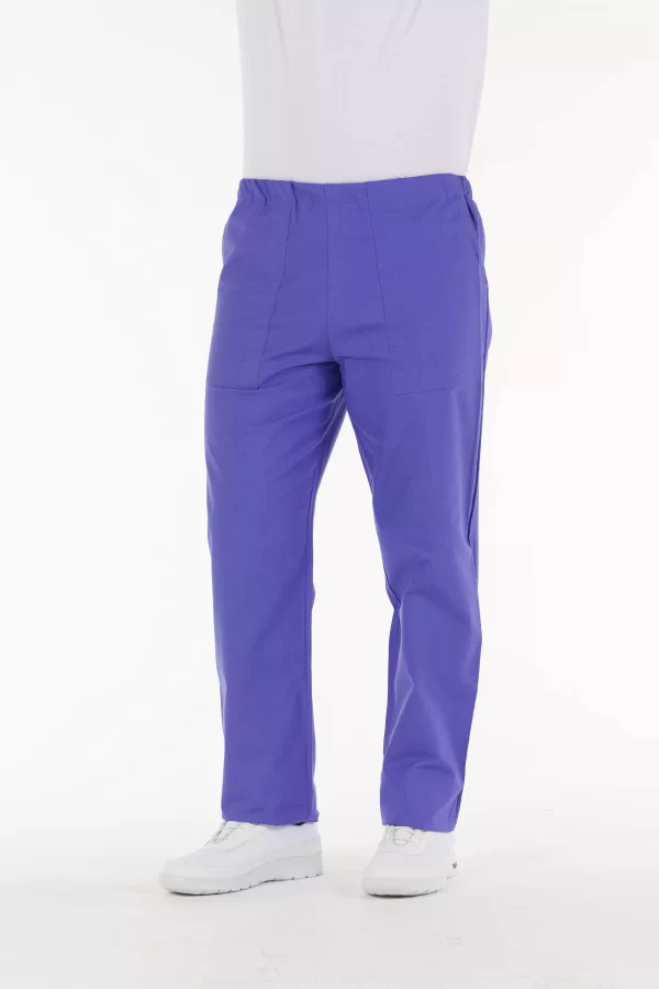 Pantalone UNISEX in tela operatoria 100% cotone Azzurro - immagine 4