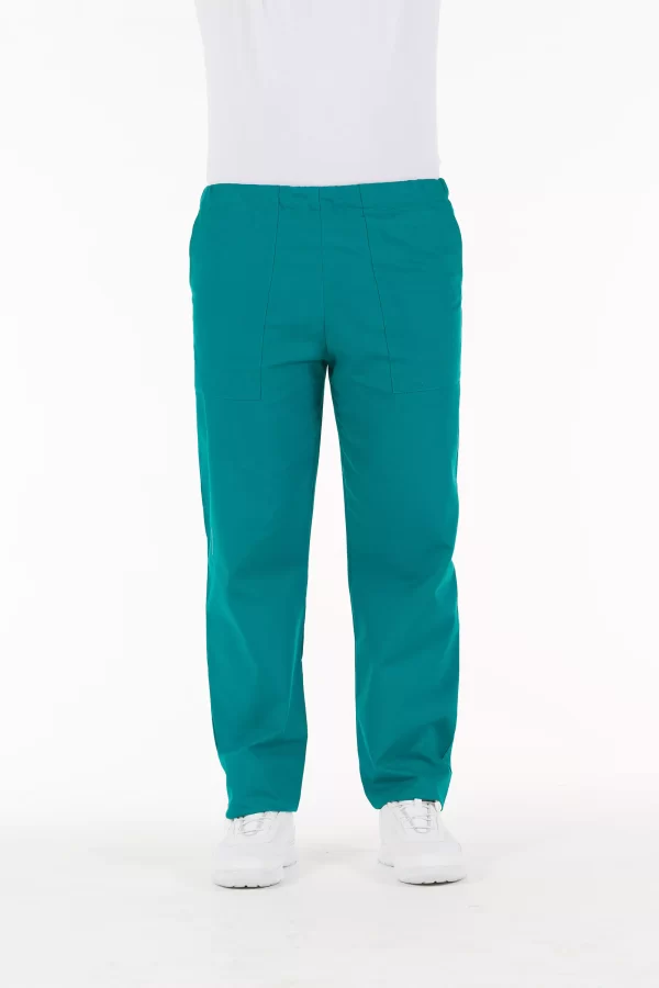 Pantalone UNISEX in tela operatoria 100% cotone Verde - immagine 2