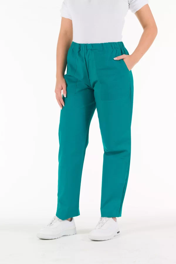 Pantalone UNISEX in tela operatoria 100% cotone Verde - immagine 9