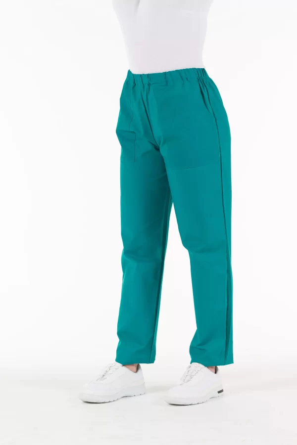 Pantalone UNISEX in tela operatoria 100% cotone Verde - immagine 8