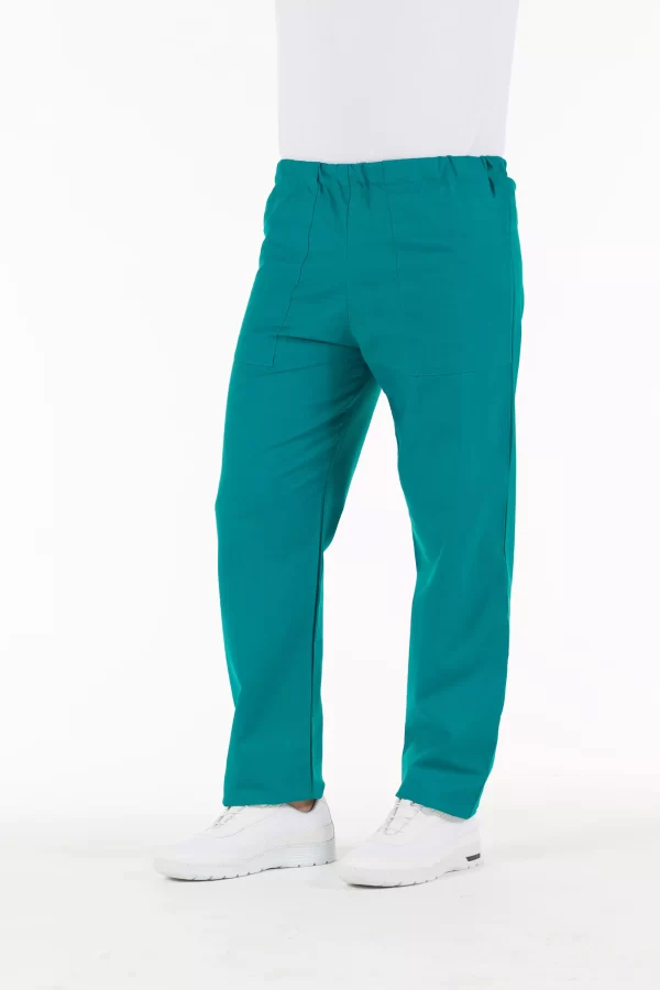 Pantalone UNISEX in tela operatoria 100% cotone Verde - immagine 3