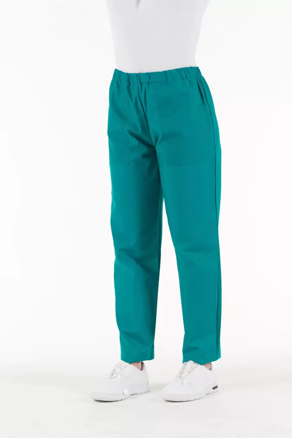 Pantalone UNISEX in tela operatoria 100% cotone Verde - immagine 7