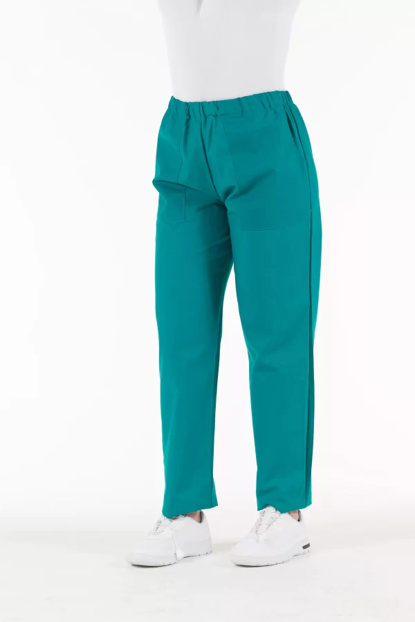 Pantalone UNISEX in tela operatoria 100% cotone Verde - immagine 6