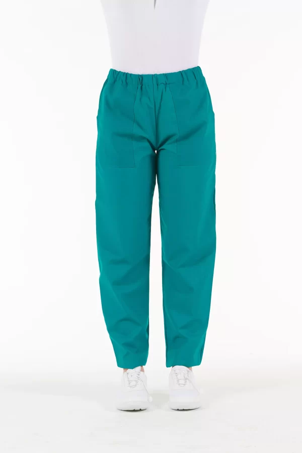 Pantalone UNISEX in tela operatoria 100% cotone Verde - immagine 5